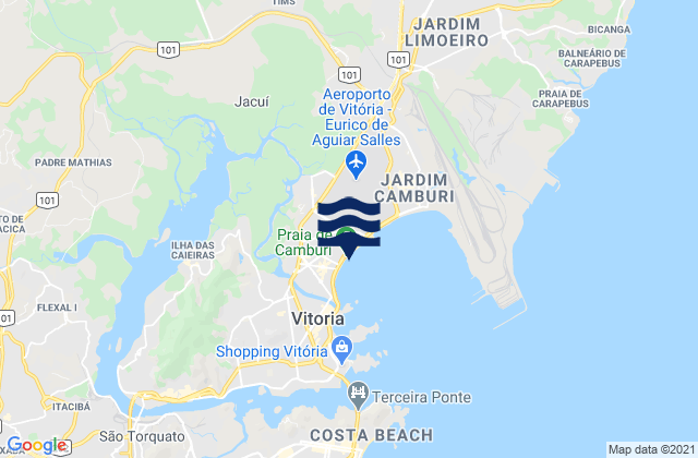 Mapa de mareas Praia de Camburi, Brazil