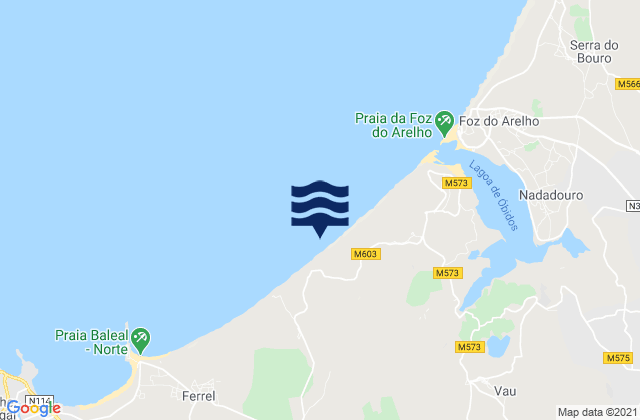 Mapa de mareas Praia de Covões, Portugal