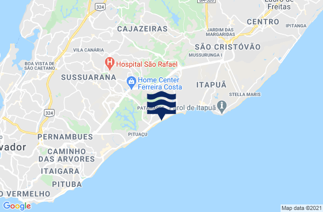 Mapa de mareas Praia de Jaguaribe, Brazil