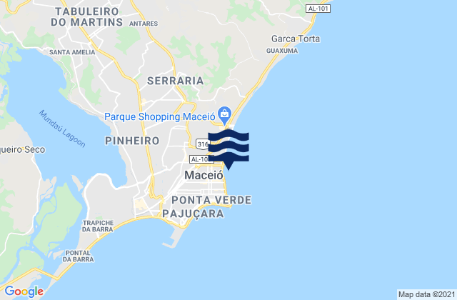 Mapa de mareas Praia de Jatiuca, Brazil