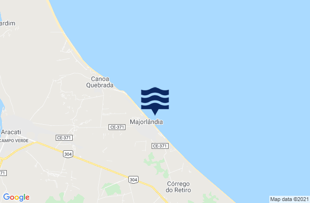 Mapa de mareas Praia de Majorlândia, Brazil