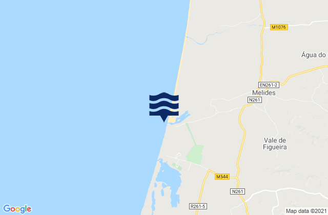 Mapa de mareas Praia de Melides, Portugal