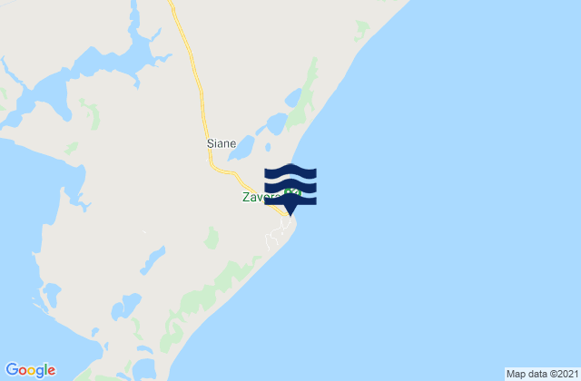 Mapa de mareas Praia de Zavora, Mozambique