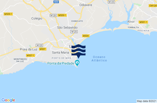 Mapa de mareas Praia do Camilo, Portugal
