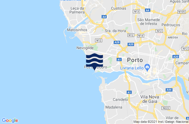 Mapa de mareas Praia do Carneiro, Portugal