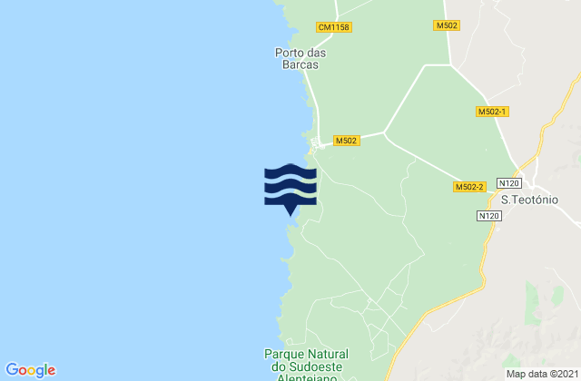 Mapa de mareas Praia do Carvalhal, Portugal