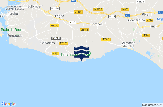 Mapa de mareas Praia do Carvalho, Portugal