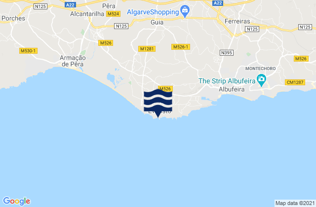 Mapa de mareas Praia do Castello, Portugal