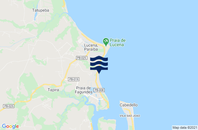 Mapa de mareas Praia do Fagundes, Brazil