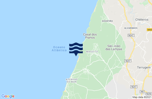 Mapa de mareas Praia do Magoito, Portugal
