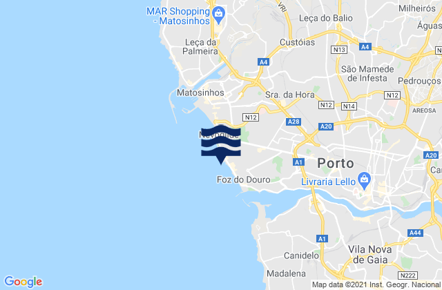 Mapa de mareas Praia do Molhe, Portugal