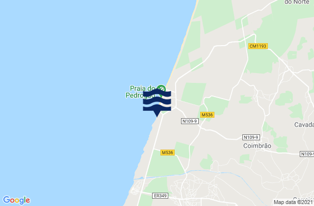 Mapa de mareas Praia do Pedrogão, Portugal