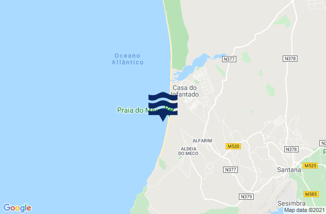 Mapa de mareas Praia do Peixe, Portugal