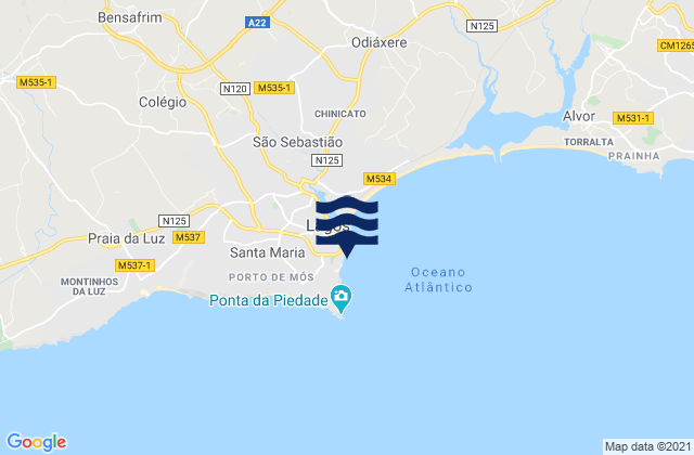Mapa de mareas Praia do Pinhão, Portugal