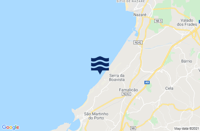 Mapa de mareas Praia do Salgado, Portugal