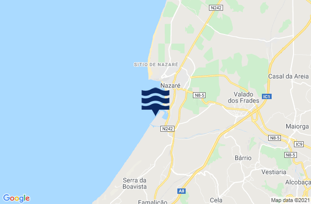 Mapa de mareas Praia do Sul, Portugal