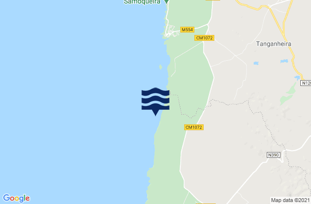 Mapa de mareas Praia dos Aivados, Portugal