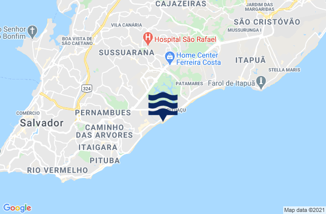 Mapa de mareas Praia dos Artistas, Brazil