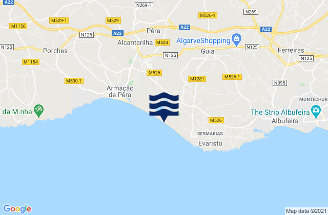 Mapa de mareas Praia dos Salgados, Portugal