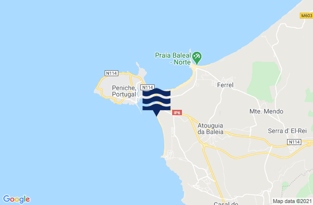 Mapa de mareas Praia dos Supertubos, Portugal