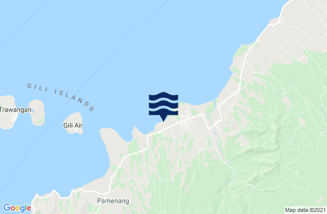 Mapa de mareas Prawira, Indonesia