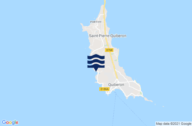 Mapa de mareas Presqu'île de Quiberon, France