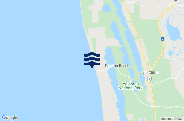 Mapa de mareas Preston Beach, Australia