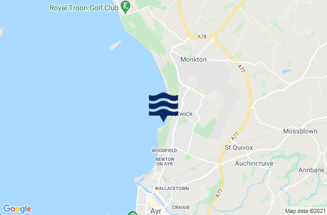 Mapa de mareas Prestwick, United Kingdom
