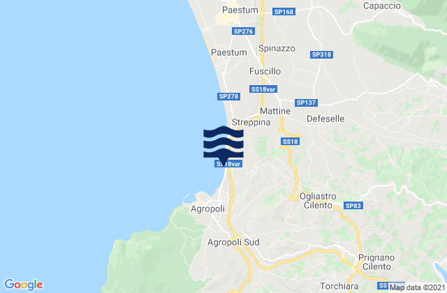 Mapa de mareas Prignano Cilento, Italy
