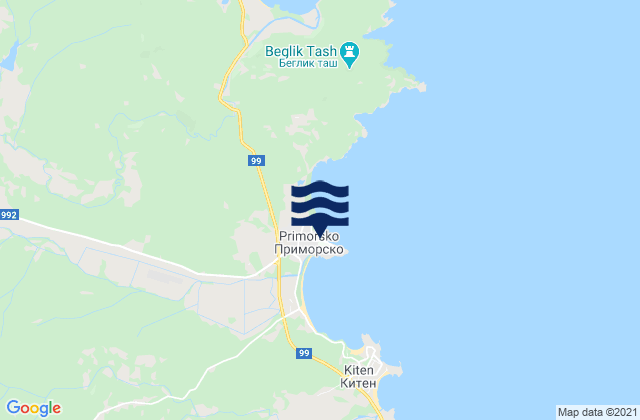 Mapa de mareas Primorsko, Bulgaria