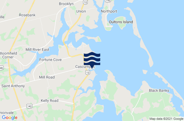 Mapa de mareas Prince County, Canada