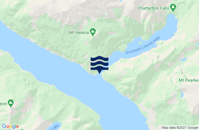 Mapa de mareas Princess Louisa Inlet, Canada
