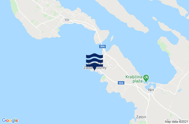 Mapa de mareas Privlaka, Croatia