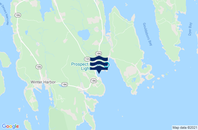 Mapa de mareas Prospect Harbor, United States