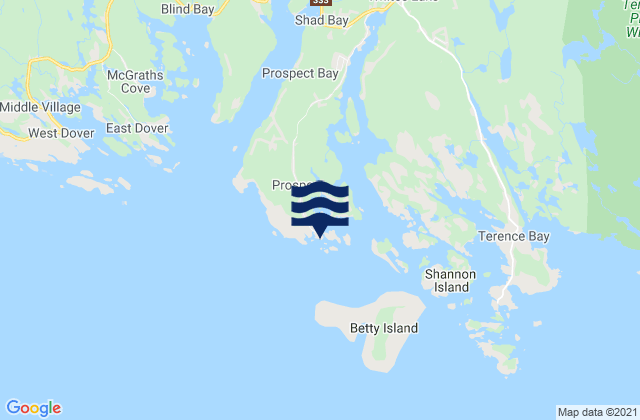Mapa de mareas Prospect, Canada
