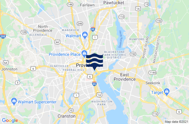 Mapa de mareas Providence, United States