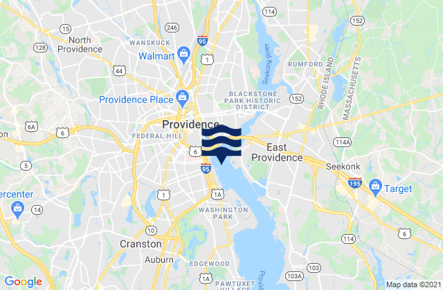 Mapa de mareas Providence River Fox Point Reach, United States