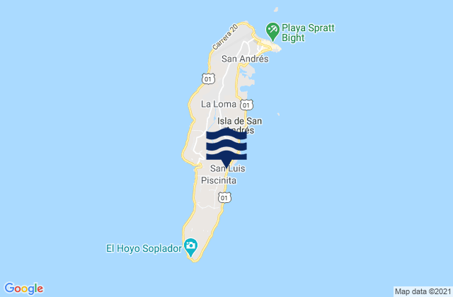 Mapa de mareas Providencia y Santa Catalina, Departamento de Archipiélago de San Andrés, Colombia
