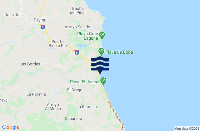 Mapa de mareas Provincia María Trinidad Sánchez, Dominican Republic