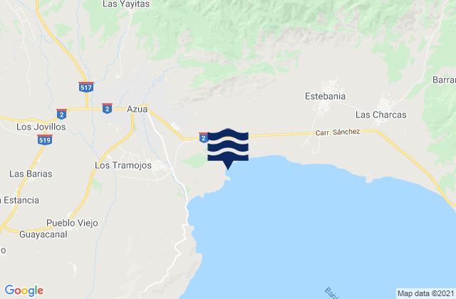 Mapa de mareas Provincia de Azua, Dominican Republic