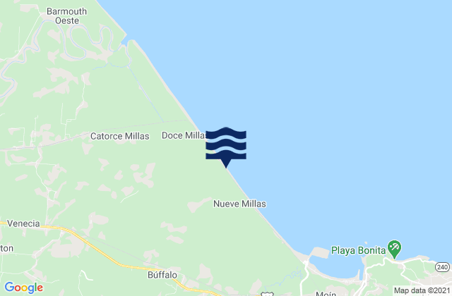 Mapa de mareas Provincia de Limón, Costa Rica