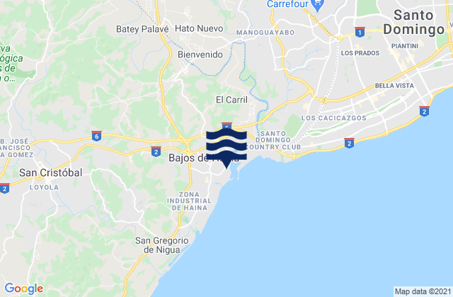 Mapa de mareas Provincia de San Cristóbal, Dominican Republic