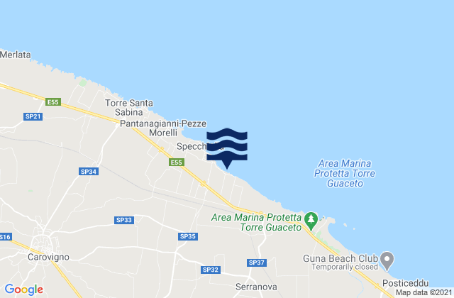 Mapa de mareas Provincia di Brindisi, Italy