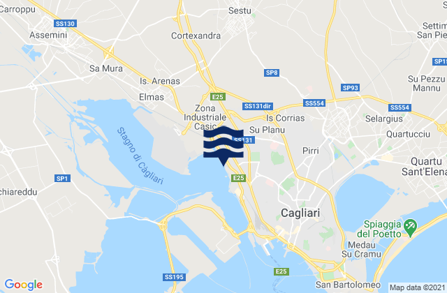 Mapa de mareas Provincia di Cagliari, Italy