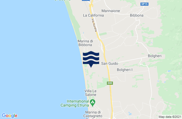 Mapa de mareas Provincia di Livorno, Italy