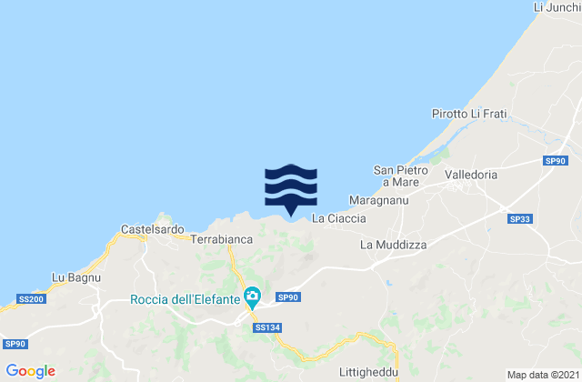 Mapa de mareas Provincia di Sassari, Italy