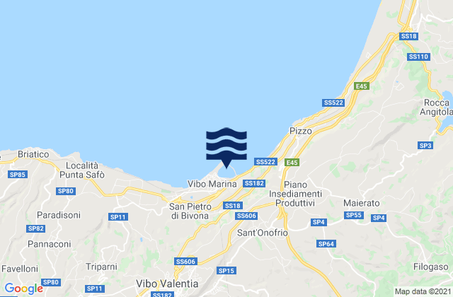 Mapa de mareas Provincia di Vibo-Valentia, Italy