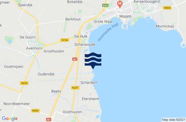 Mapa de mareas Provincie Noord-Holland, Netherlands