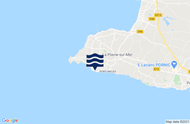 Mapa de mareas Préfailles, France