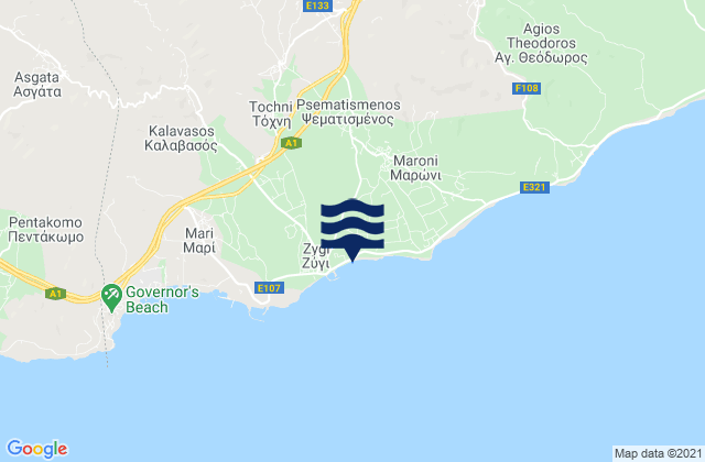 Mapa de mareas Psematisménos, Cyprus
